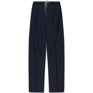 Maison Margiela, Heren, Broeken, Blauw, Maat: S Wol,