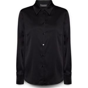 Elena Mirò, Dames, Blouses & Shirts, Zwart, Maat: M Satijn,