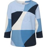 Rabe - Shirt - Lichtblauw - 3/4 Mouwen - All-over Print - Glinstersteentjes