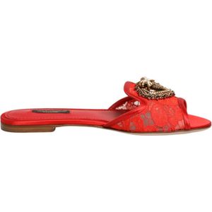 Dolce & Gabbana, Dames, Schoenen, Rood, Maat: 36 EU Katoen,