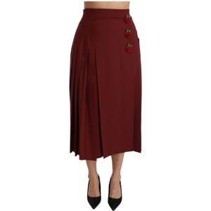 Dolce & Gabbana, Dames, Rokken, Rood, Maat: 2XS Wol,