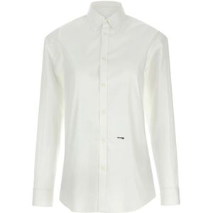 Dsquared2, Dames, Blouses & Shirts, Wit, Maat: M Katoen,