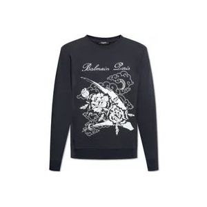 Balmain Bedrukte sweatshirt , Black , Heren , Maat: XS