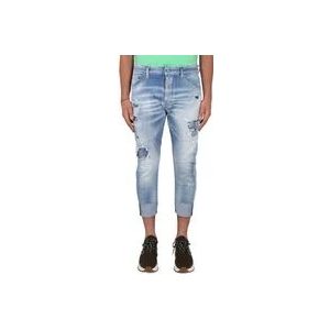 Dsquared2 Sailor Jeans met knoop- en ritssluiting , Blue , Heren , Maat: XS