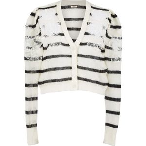 Twinset, Dames, Truien, Wit, Maat: S Acryl,