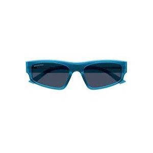 Balenciaga Blauwe Transparante Vierkante Zonnebril , Blue , unisex , Maat: 56 MM
