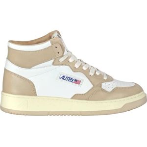 Autry Hoge Top Leren Sneakers Medalist , Beige , Dames , Maat: 39 EU