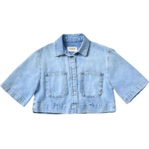 Cycle, Dames, Blouses & Shirts, Blauw, Maat: XS Denim,