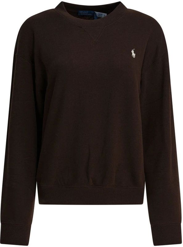 Sweatshirt met ronde hals en labelstitching