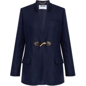 Moschino, Dames, Jassen, Blauw, Maat: XS Wol,