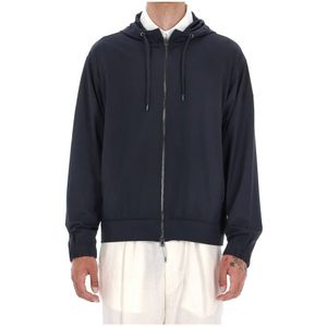 Herno, Heren, Sweatshirts & Hoodies, Blauw, Maat: 2XL Nylon,