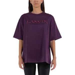 Lanvin, Dames, Tops, Paars, Maat: M Katoen,
