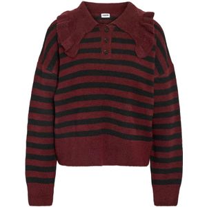 Noisy may - NMBROOKE - Trui - Bessen/Zwart - Lange Mouw