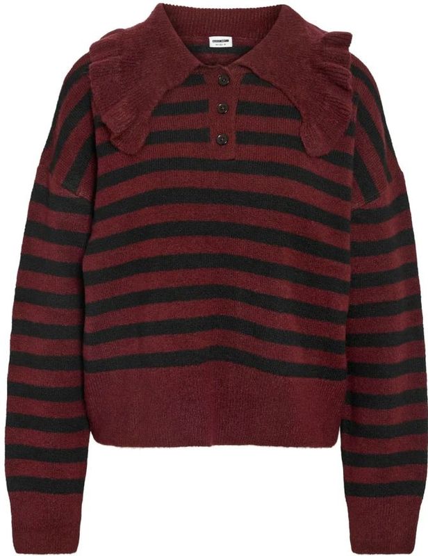 Noisy may - NMBROOKE - Trui - Bessen/Zwart - Lange Mouw