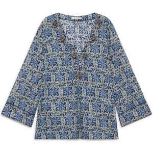 Maliparmi, Dames, Blouses & Shirts, Blauw, Maat: S Katoen,