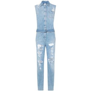 Dondup, Dames, Jumpsuits & Playsuits, Blauw, Maat: W27 Denim,