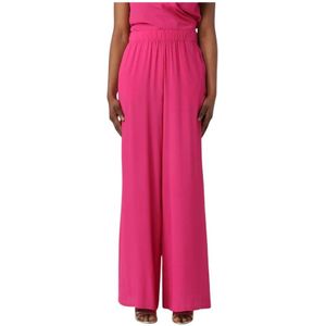 Federica Tosi, Dames, Broeken, Roze, Maat: S Leer,
