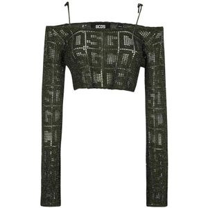 Gcds, Dames, Tops, Groen, Maat: XS Viscose,