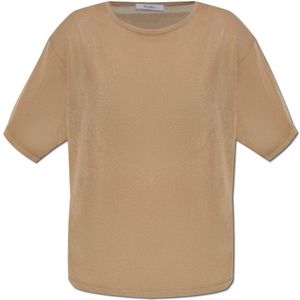Max Mara, Dames, Truien, Beige, Maat: S Leer,