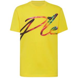 Philipp Plein, unisex, Tops, Geel, Maat: 2XL Katoen,