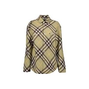 Burberry Wollen Geruite Overhemd Klassieke Stijl , Multicolor , Heren , Maat: M