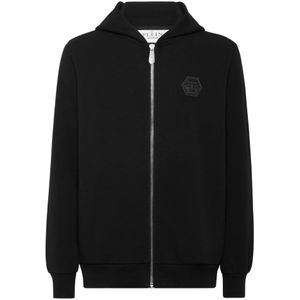 Philipp Plein, Heren, Sweatshirts & Hoodies, Zwart, Maat: 4XL Katoen,