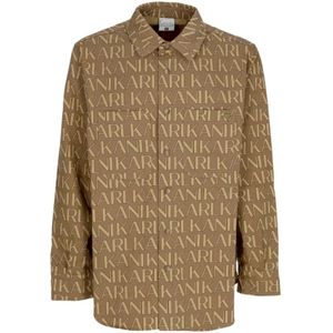 Karl Kani, Heren, Overhemden, Bruin, Maat: L Katoen,