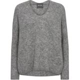 MOS MOSH - Trui - Grijs Gemêleerd - Gebreide Truien