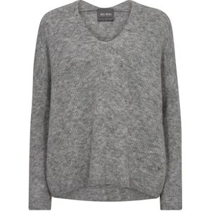 MOS MOSH - Trui - Grijs Gemêleerd - Gebreide Truien