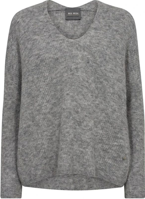 MOS MOSH - Trui - Grijs Gemêleerd - Gebreide Truien