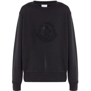 Moncler, Dames, Sweatshirts & Hoodies, Zwart, Maat: M Katoen,