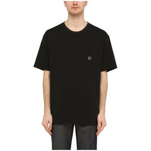 Needles, Heren, Tops, Zwart, Maat: M Poliester,