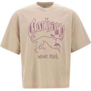 Carhartt Wip, Heren, Tops, Beige, Maat: M Katoen,