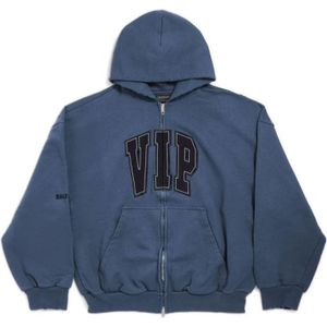 Balenciaga, Dames, Sweatshirts & Hoodies, Blauw, Maat: S Katoen,
