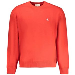Calvin Klein, Heren, Sweatshirts & Hoodies, Oranje, Maat: M Katoen,