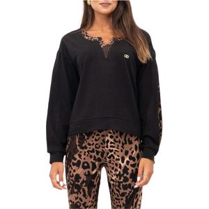 Liu Jo, Dames, Blouses & Shirts, Zwart, Maat: XS Katoen,