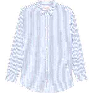 Saint Barth, Dames, Blouses & Shirts, Blauw, Maat: M Katoen,