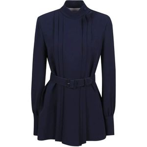 Valentino Garavani, Dames, Blouses & Shirts, Blauw, Maat: S