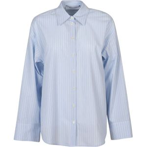 Emma&Gaia, Dames, Blouses & Shirts, Blauw, Maat: XL Katoen,