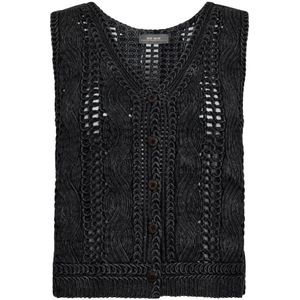 MOS Mosh, Dames, Truien, Zwart, Maat: XS Katoen,