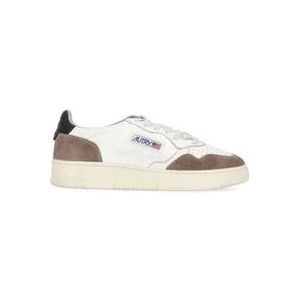 Autry Witte Leren en Stoffen Sneakers , White , Dames , Maat: 39 EU