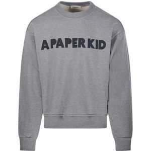 A Paper Kid, Heren, Sweatshirts & Hoodies, Grijs, Maat: L