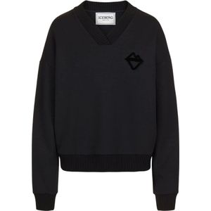 Iceberg, Dames, Sweatshirts & Hoodies, Zwart, Maat: S