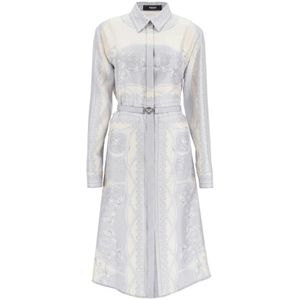 Versace, Dames, Jurken, Grijs, Maat: M Zijde,
