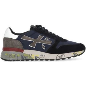 Premiata Blauwe en witte leren sneakers , Blue , Heren , Maat: 44 EU