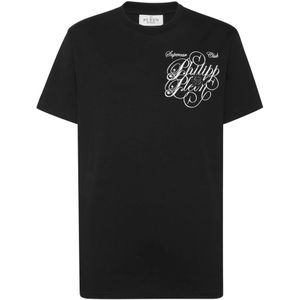 Philipp Plein, Heren, Tops, Zwart, Maat: M Katoen,