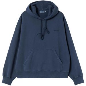 Carhartt Wip, Heren, Sweatshirts & Hoodies, Blauw, Maat: M Katoen,