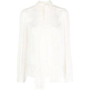 Twinset, Dames, Blouses & Shirts, Wit, Maat: XS Viscose,