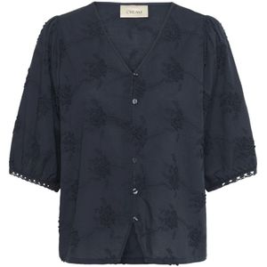 Cream, Dames, Blouses & Shirts, Blauw, Maat: XS Katoen,