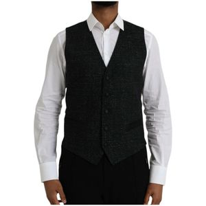 Dolce & Gabbana, Heren, Pakken, Zwart, Maat: M Zijde,